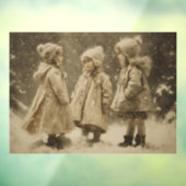 Kinderen in de winter raamsticker (Vel 3)