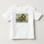Kinderen in een auto met shamrocks kinder shirts (Voorkant)