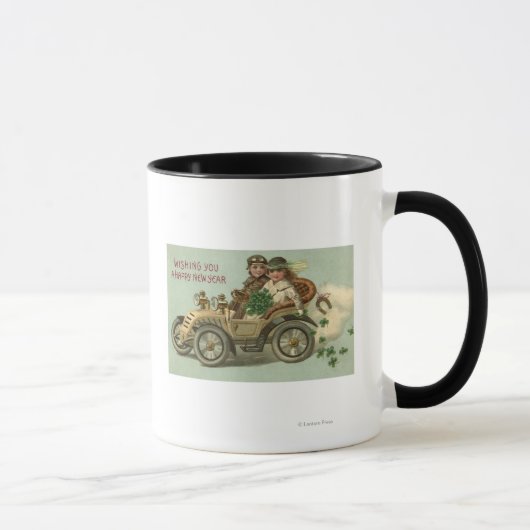 Kinderen in een auto met shamrocks mok (Rechts)