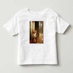Kinderen in een doorgang met "Colf"-sticks Kinder Shirts