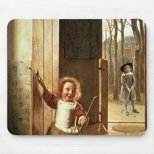 Kinderen in een doorgang met "Colf"-sticks Muismat (Voorkant)
