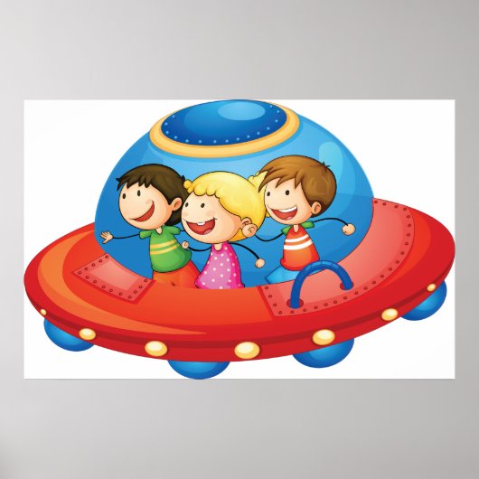 Kinderen in een ruimteschip poster (Voorkant)