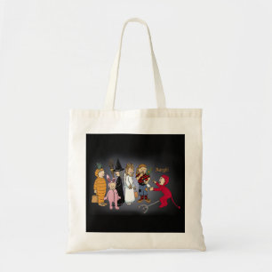 Kinderen in Halloween-kostuums. Tote Bag