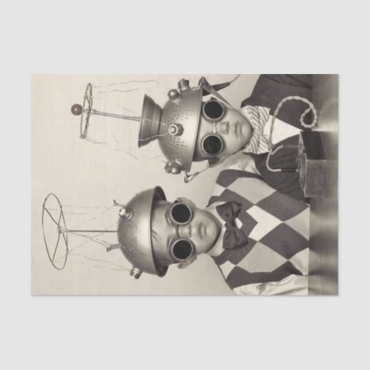  kinderen in Halloween Space Costumes Tissuepapier (Voorkant)