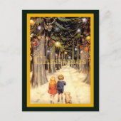 Kinderen in het Christmas Lane Briefkaart (Voorkant)