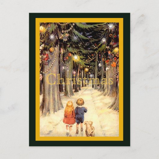 Kinderen in het Christmas Lane Briefkaart (Voorkant)