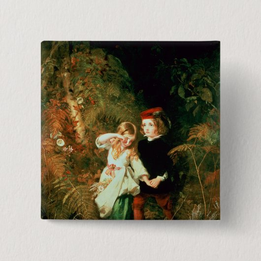 Kinderen in het Hout Vierkante Button 5,1 Cm (Voorkant)