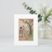 Kinderen in het najaar briefkaart (Staand voorkant)