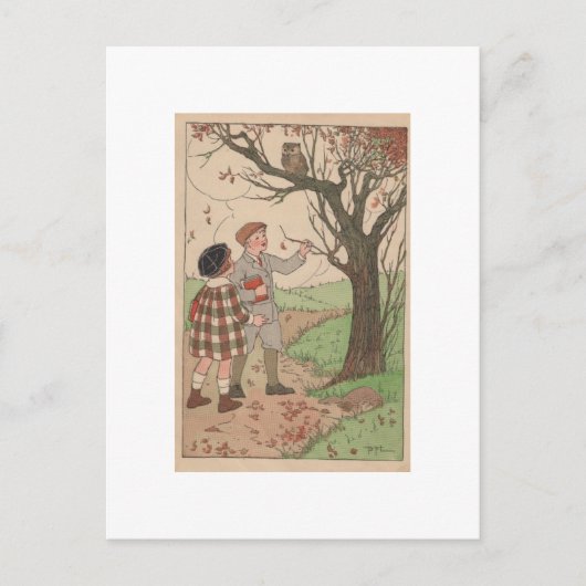 Kinderen in het najaar briefkaart (Voorkant)