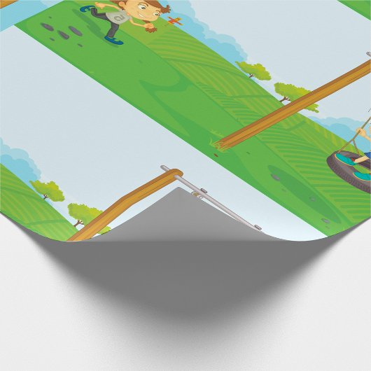 Kinderen in het park cadeaupapier