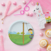 Kinderen in het park papieren bordje (Feest)