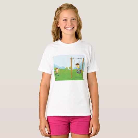 Kinderen in het park t-shirt (Voorkant volledig)