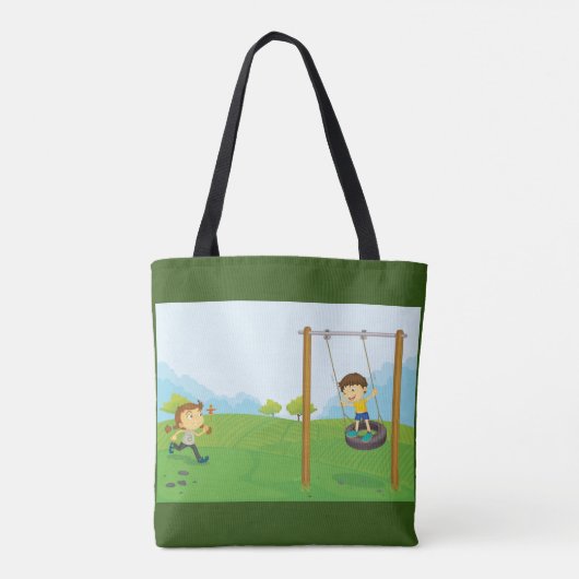 Kinderen in het park tote bag (Achterkant)