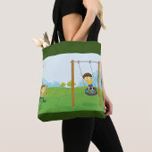 Kinderen in het park tote bag