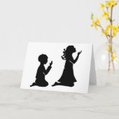 Kinderen in het zwart, Silhouettes Kaart (Gele Bloem)