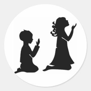 Kinderen in het zwart, Silhouettes Ronde Sticker