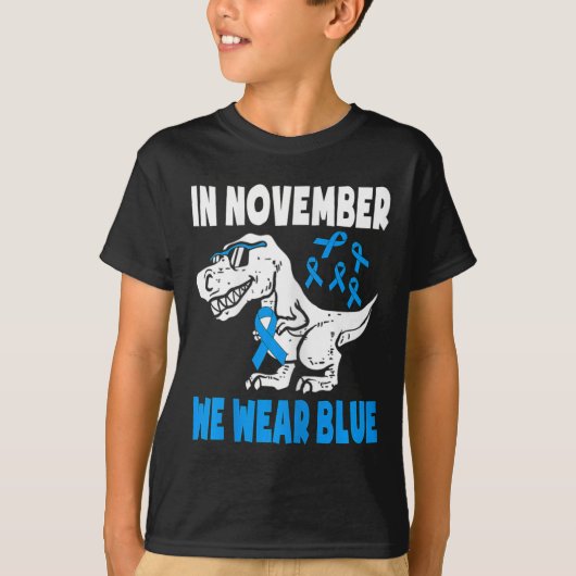 Kinderen in november Draag blauwe diabetes . T-shirt (Voorkant)