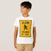 Kinderen in Play Street Sign T-shirt (Voorkant volledig)