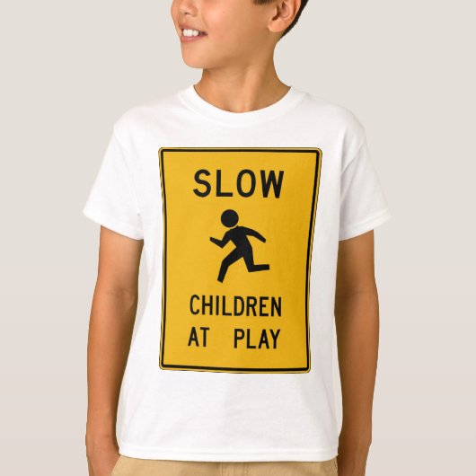 Kinderen in Play Street Sign T-shirt (Voorkant)