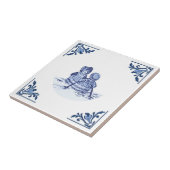  kinderen in Roeiboot Delfts Blauw & Wit Tegeltje (Zijkant)