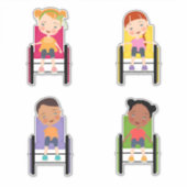 Kinderen in rolstoelStickers 1 Sticker (Voorkant)