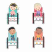 Kinderen in rolstoelStickers 2 Sticker (Voorkant)