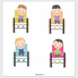 Kinderen in rolstoelStickers 4 Sticker