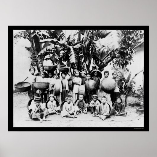 Kinderen in Saigon, Zuid-Vietnam 1901 Poster (Voorkant)