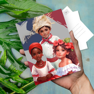 Kinderen in traditionele Puerto Ricaanse kleding Briefkaart