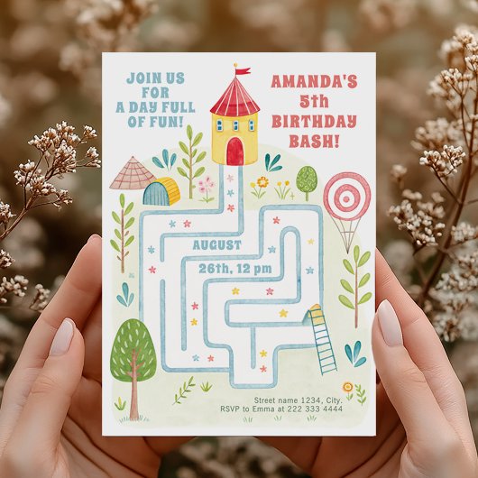 Kinderen indoor speeltuin verjaardag kaart