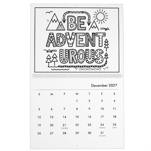 Kinderen Inspirerende Kleurkalender Kalender (Dec 2027)