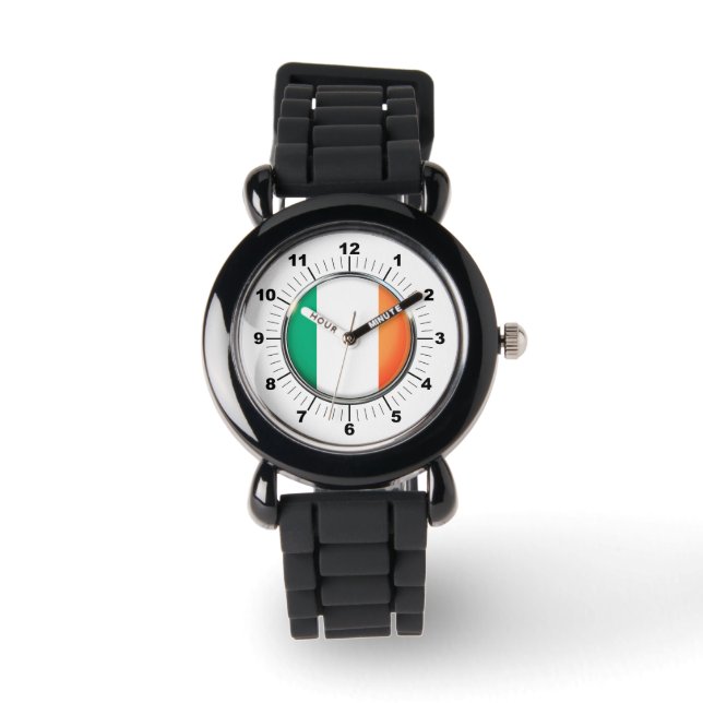Kinderen Ireland Flag Silver Glitter Strap Watch Horloge (Voorkant)