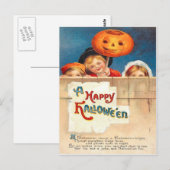 Kinderen Jack O Lantern Ellen Clapsaddle Briefkaart (Voorkant / Achterkant)