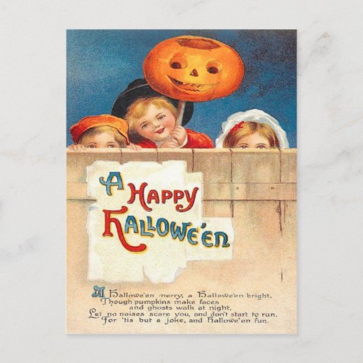 Kinderen Jack O Lantern Ellen Clapsaddle Briefkaart (Voorkant)