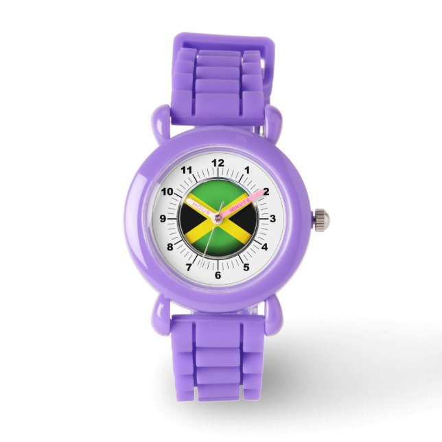 Kinderen Jamaica Flag Red Glitter Strap Horloge (Voorkant)