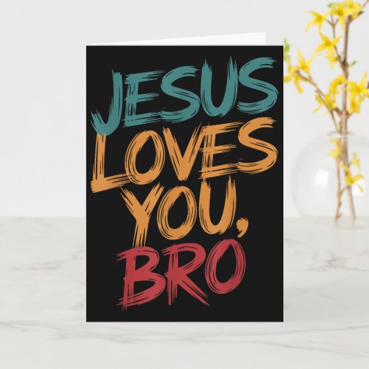 Kinderen Jezus houdt van jou broer grappige christ Kaart (Gele Bloem)