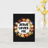 Kinderen Jezus houdt van mij Schattig Christelijk  Kaart (Gele Bloem)