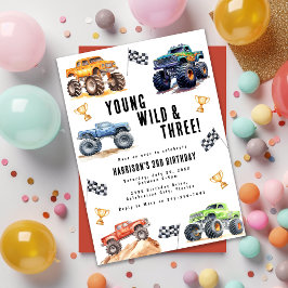 Kinderen Jong Wild En Drie Monstertrucks Kaart