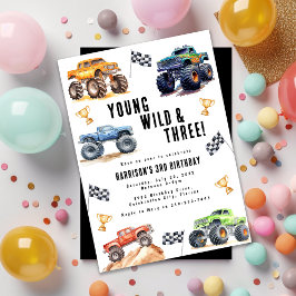Kinderen Jong Wild En Drie Monstertrucks Kaart