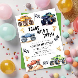 Kinderen Jong Wild En Drie Monstertrucks Kaart