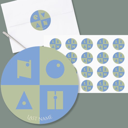 Kinderen jongen 4 letter naam label label Sticker