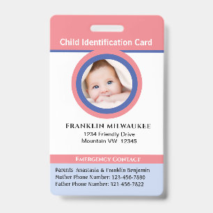 Kinderen Jongen Meisje Kind Foto ID Identificatiek Badge