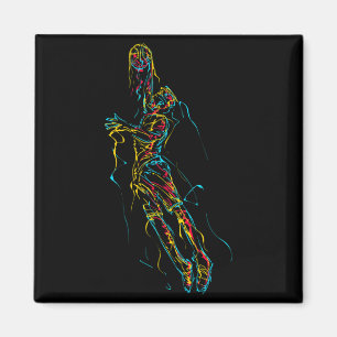 Kinderen Jongens Basketbal Speler Abstracte Vader Magneet