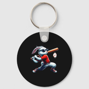Kinderen jongens blij paashaas spelen honkbal oost sleutelhanger