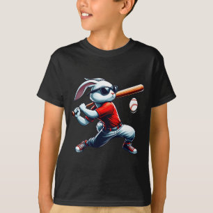 Kinderen jongens blij paashaas spelen honkbal oost t-shirt