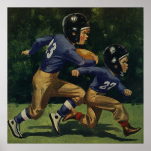  kinderen, jongens die Football spelen, sport Poster