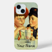  kinderen, jongens en meisjes die een schaar delen Case-Mate iPhone case (Achterkant)