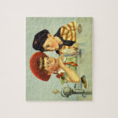  kinderen, jongens en meisjes die een schaar delen legpuzzel (Verticaal)