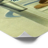  kinderen, jongens en meisjes die een schaar delen poster (Hoek)