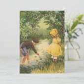  kinderen, jongens en meisjes die op Creek spelen (Staand voorkant)